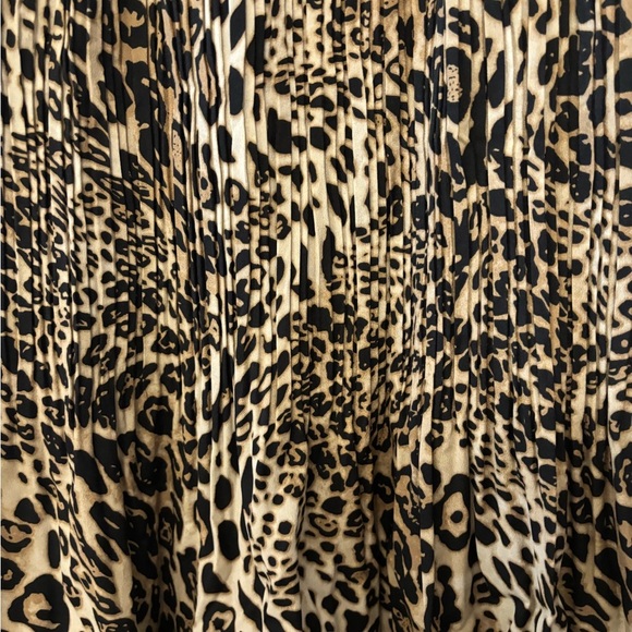 Cheetah print maxi pleated paper bag waist long skirt size L - Picture 8 of 9